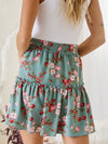 Floral Skirt-Teal