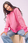 Pink Casual Knit Sweater