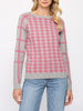 HOUNDSTOOTH CHECKER KNITTED PULLOVER SWEATER